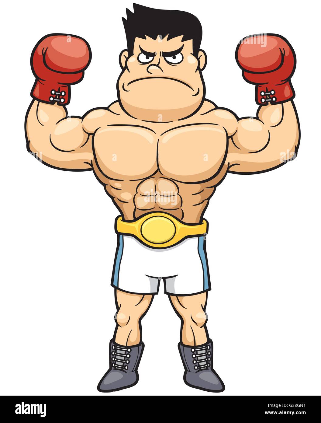 Cartoon Vector illustration de champion de boxe Illustration de Vecteur