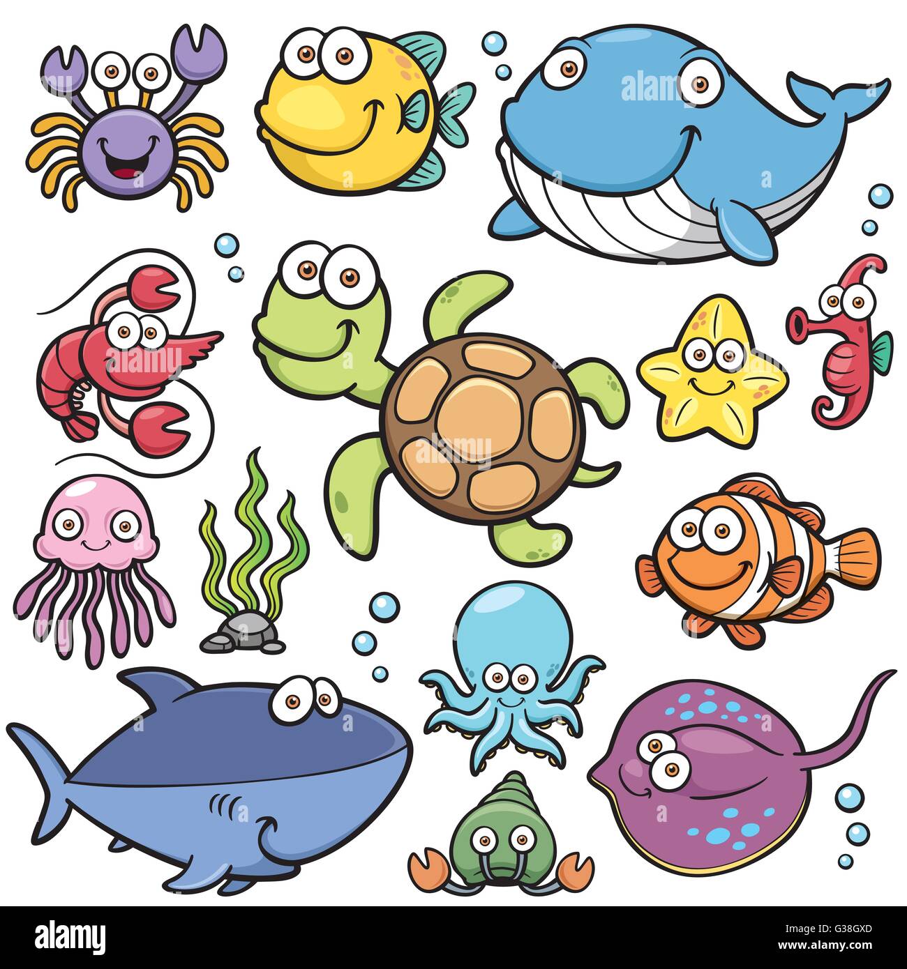 Vector illustration animaux de mer Collection Illustration de Vecteur