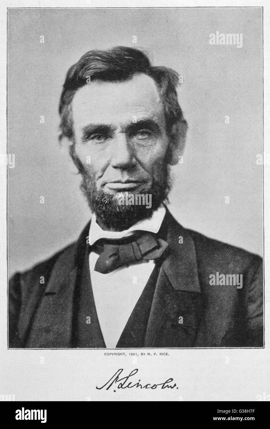 ABRAHAM LINCOLN (1809 - 1865) Le président des Etats-Unis en 1864 Date : 1864 Banque D'Images