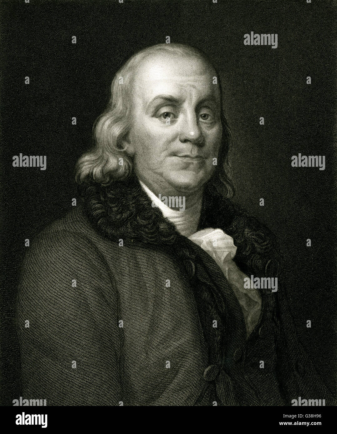 L'homme d'état américain Benjamin Franklin, scientifique et philosophe Date : 1706 - 1790 Banque D'Images