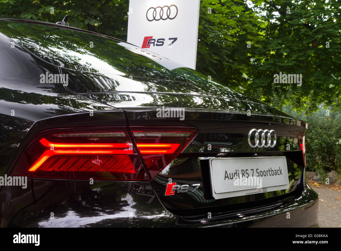 Turin, Italie, 8 juin 2016. Détail d'un Audi RS 7 Sportback Banque D'Images