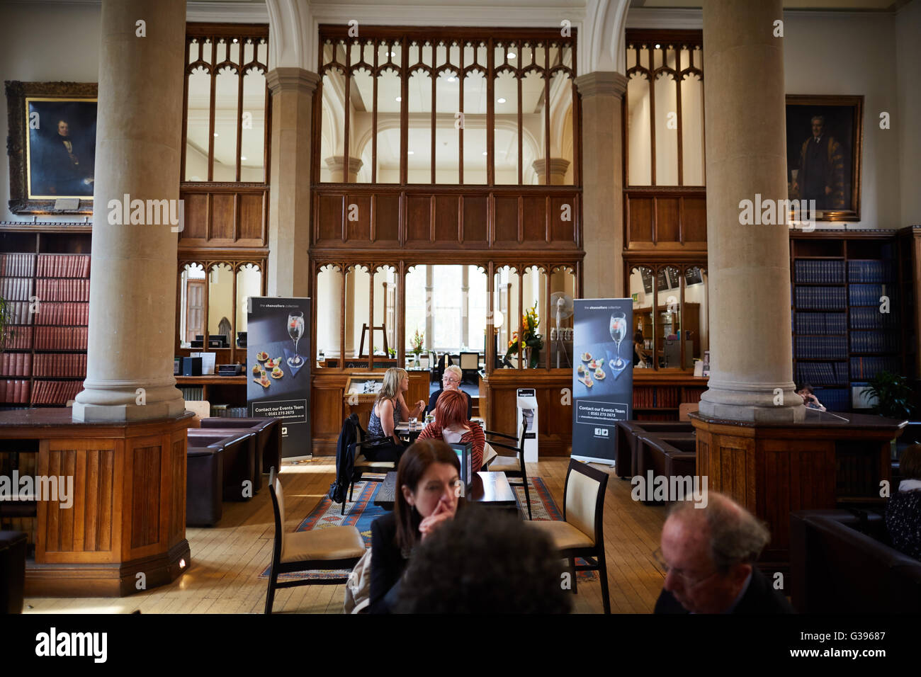 L'université de Manchester Cafe Bistro Bistro Christie's intérieur construit en 1890 comme la nouvelle étude de l'éducation, la Bibliothèque Christies Banque D'Images