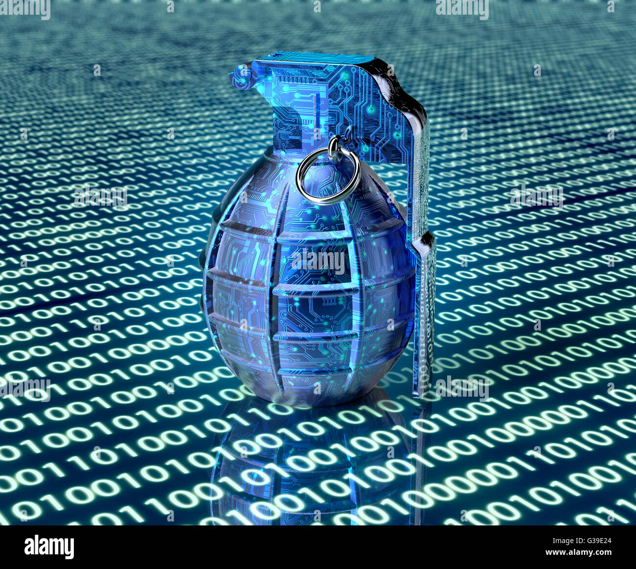 Cyber terrorisme concept ordinateur bombe dans un environnement électronique, 3d illustration Banque D'Images