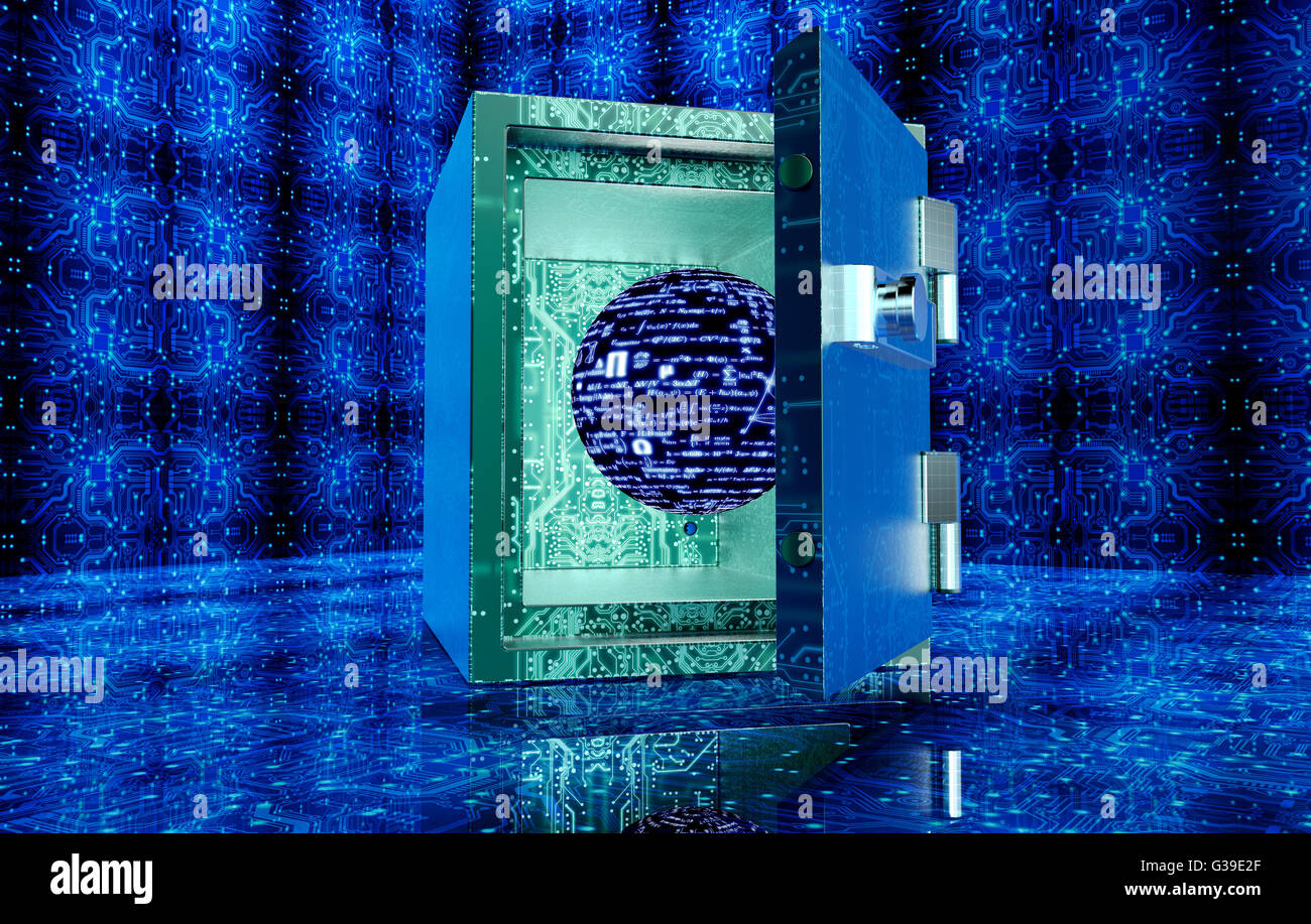 Concept de sécurité numérique cadenas dans l'environnement électronique. Banque D'Images