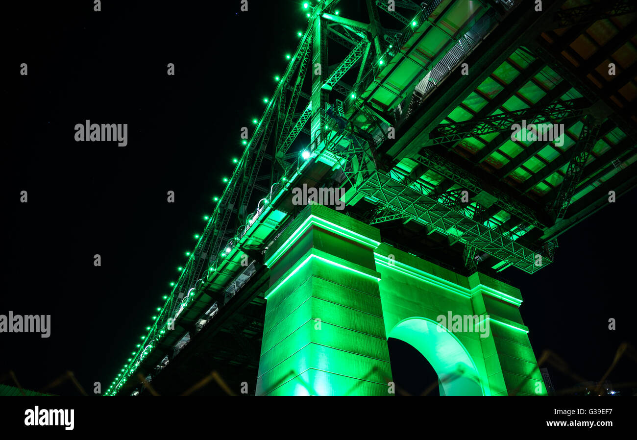 Gros plan de l'Brisbane Story Bridge. L'une des principales icônes de la ville de Brisbane. Banque D'Images