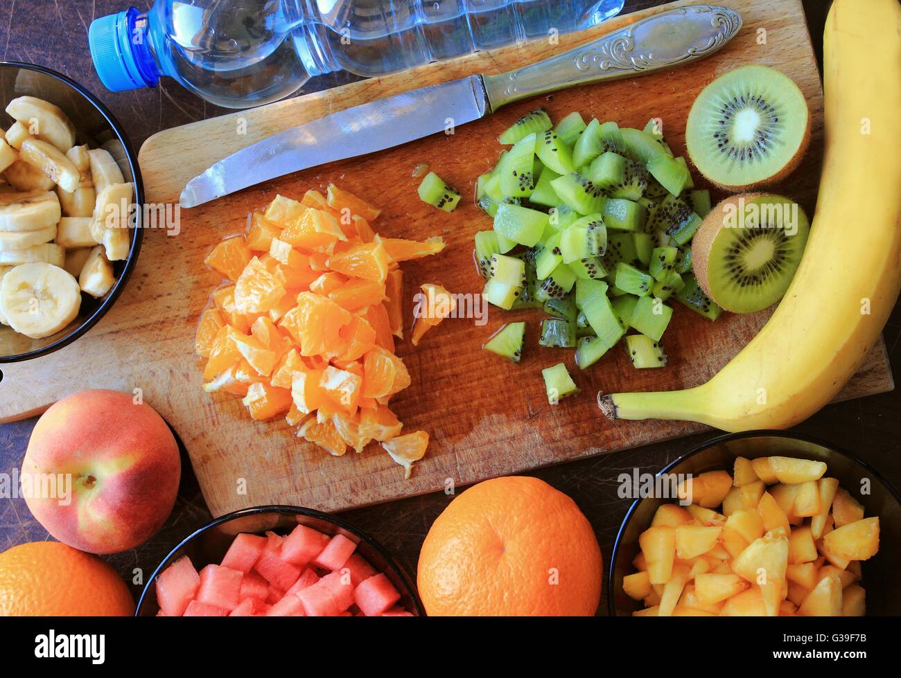 Salade de fruits coupés pour Banque D'Images