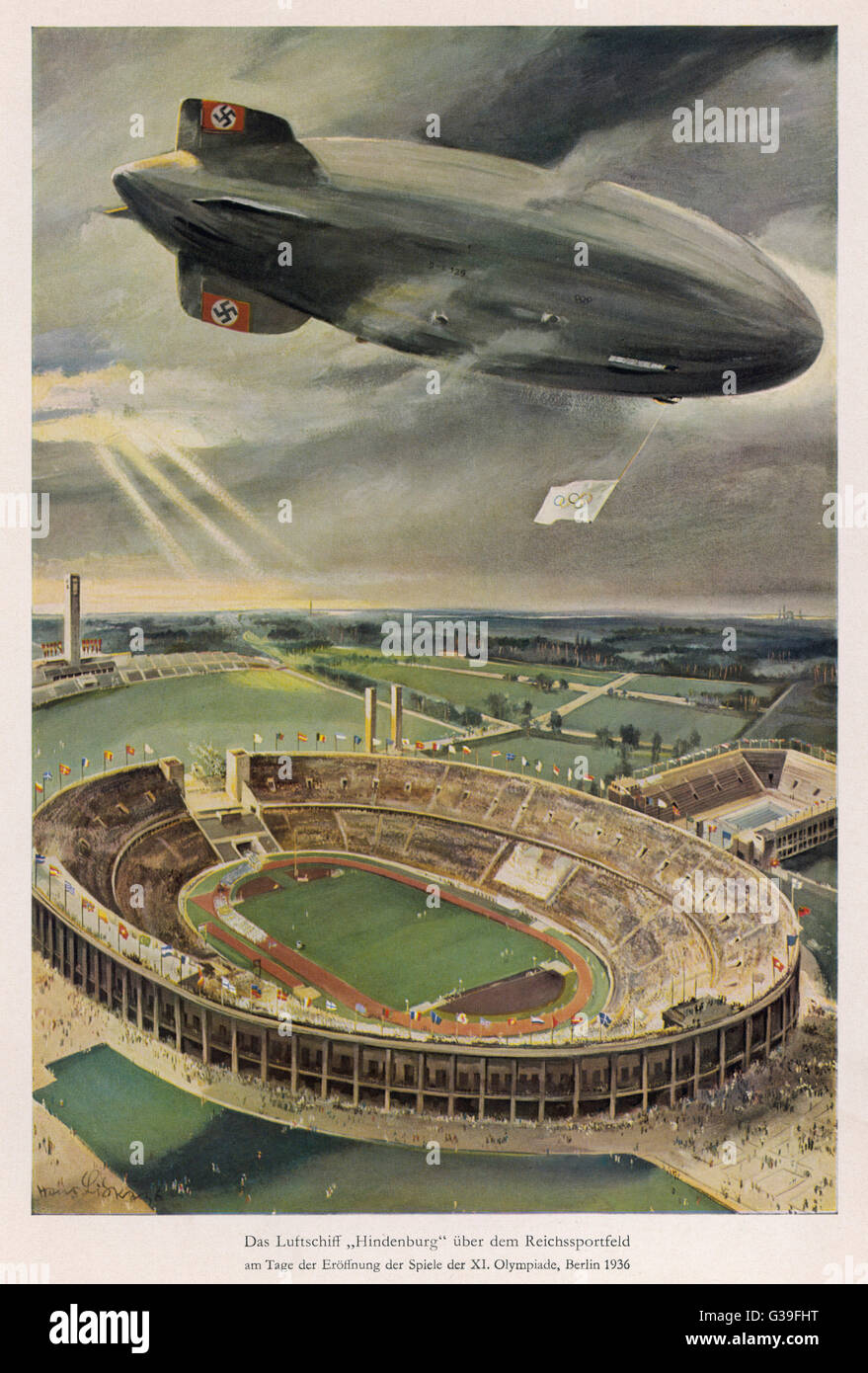 Jeux Olympiques - 1936 - Hindenburg Banque D'Images