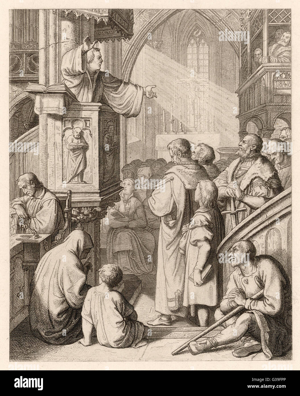 LA PRÉDICATION DE LUTHER Banque D'Images