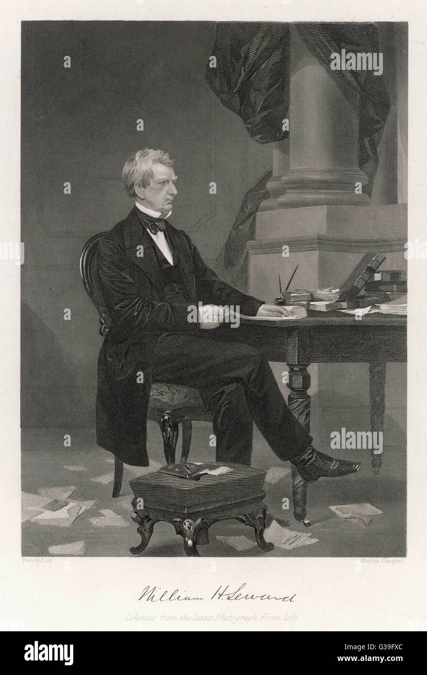 Homme d'État américain WILLIAM HENRY SEWARD, adversaire de l'esclavage Date : 1801 - 1872 Banque D'Images