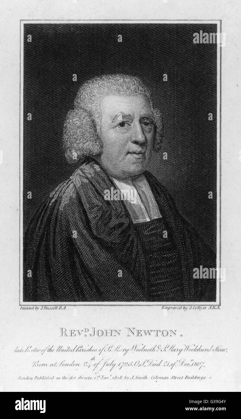 JOHN NEWTON abolitionniste de l'esclavage Date : 1725-1807 Banque D'Images