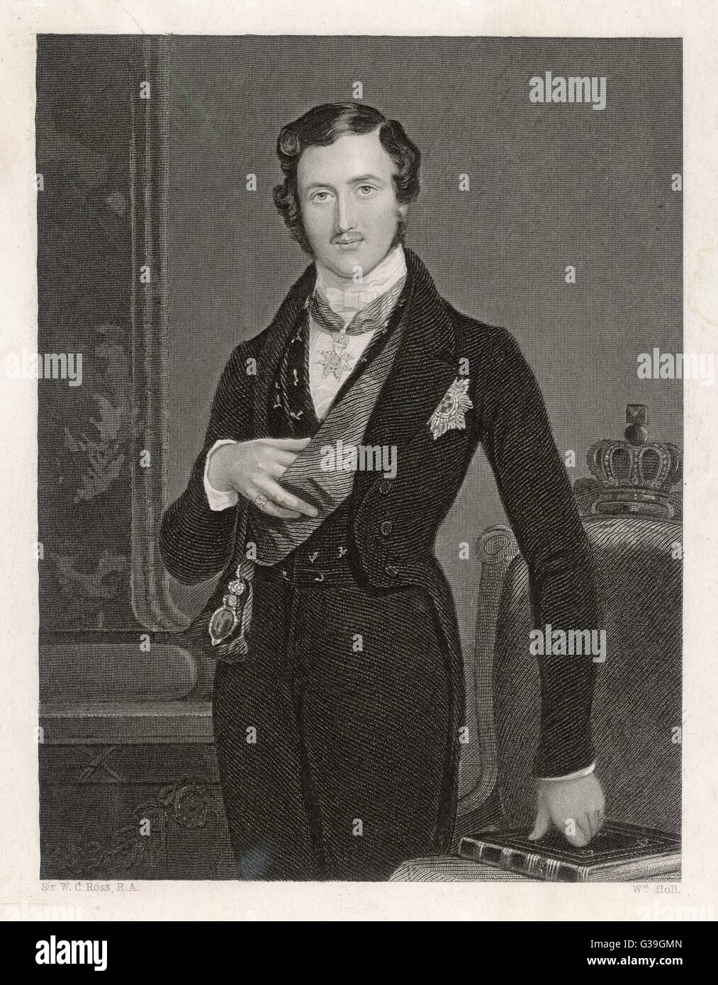 Le PRINCE ALBERT, époux de la reine Victoria le beau jeune Prince Albert. Date : 1819-1861 Banque D'Images