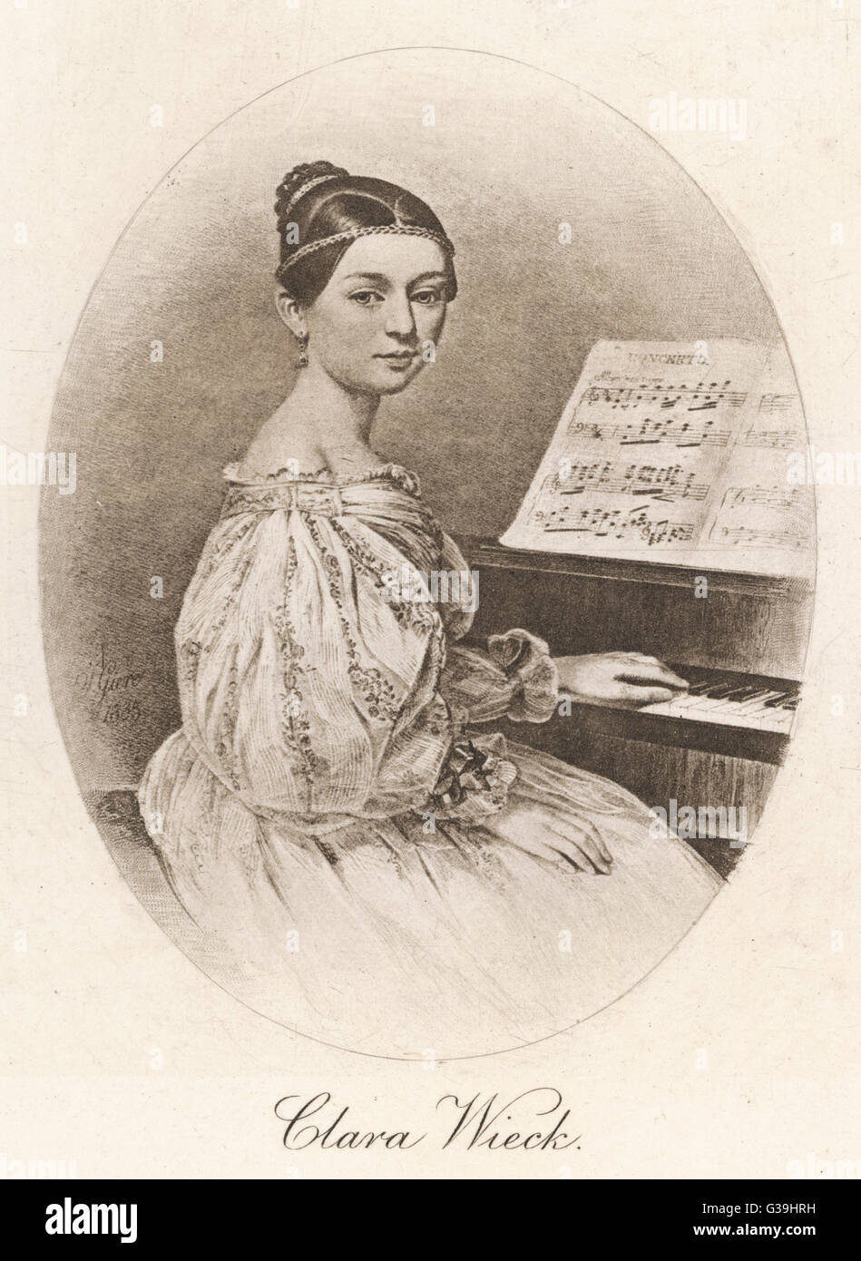 CLARA SCHUMANN, née Wieck, musicien Allemand, épouse de Robert Schumann en tant que jeune femme Date : 1819 - 1896 Banque D'Images
