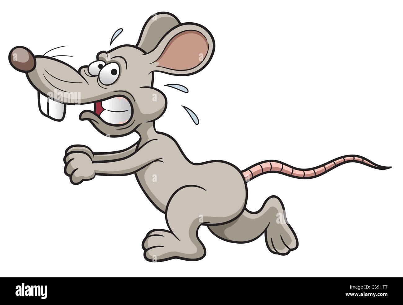 Cartoon Vector illustration de l'exécution de rat Illustration de Vecteur