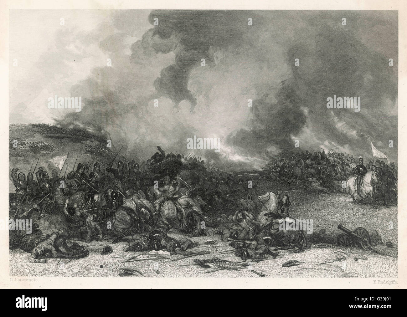 La guerre civile anglaise - bataille de Naseby - Cattermole Banque D'Images