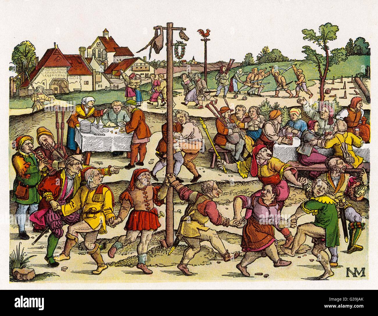 FOIRE DE CAMPAGNE ALLEMANDE 16C Banque D'Images