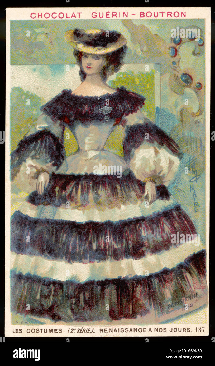 Costume - femmes - Paris 1863 Banque D'Images