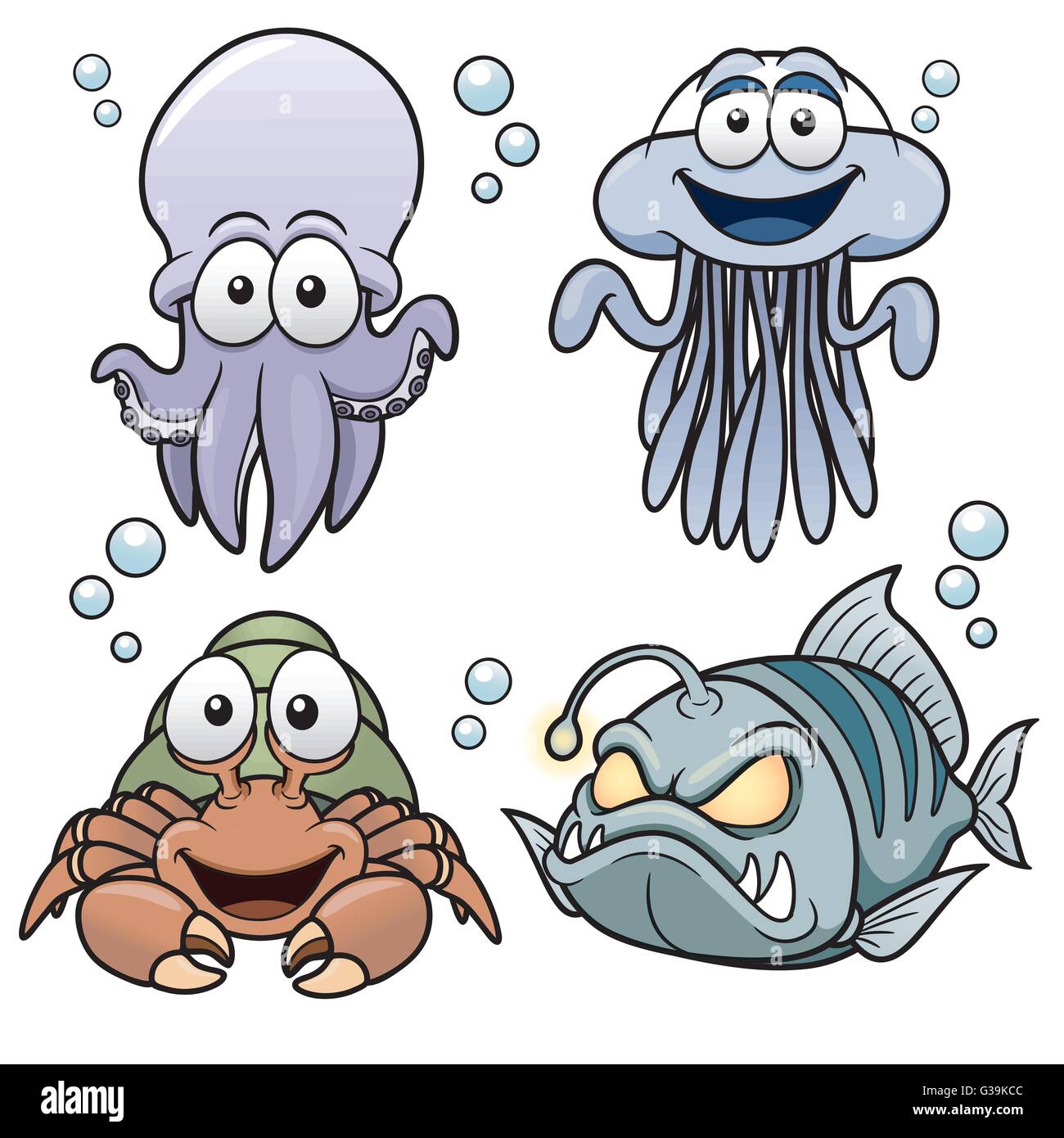 Vector illustration animaux de mer cartoon Illustration de Vecteur