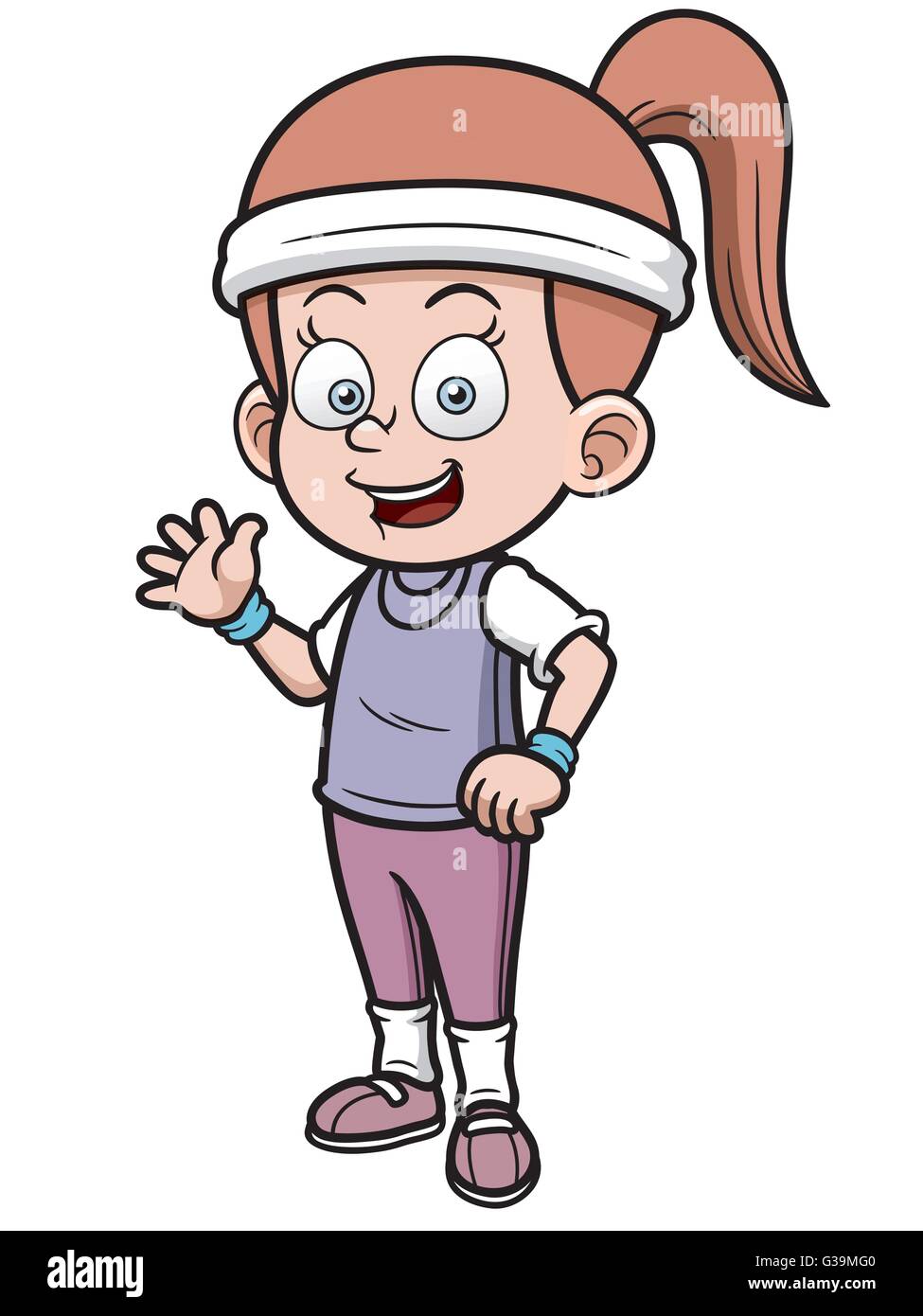 Vector illustration de fitness petite fille cartoon Illustration de Vecteur