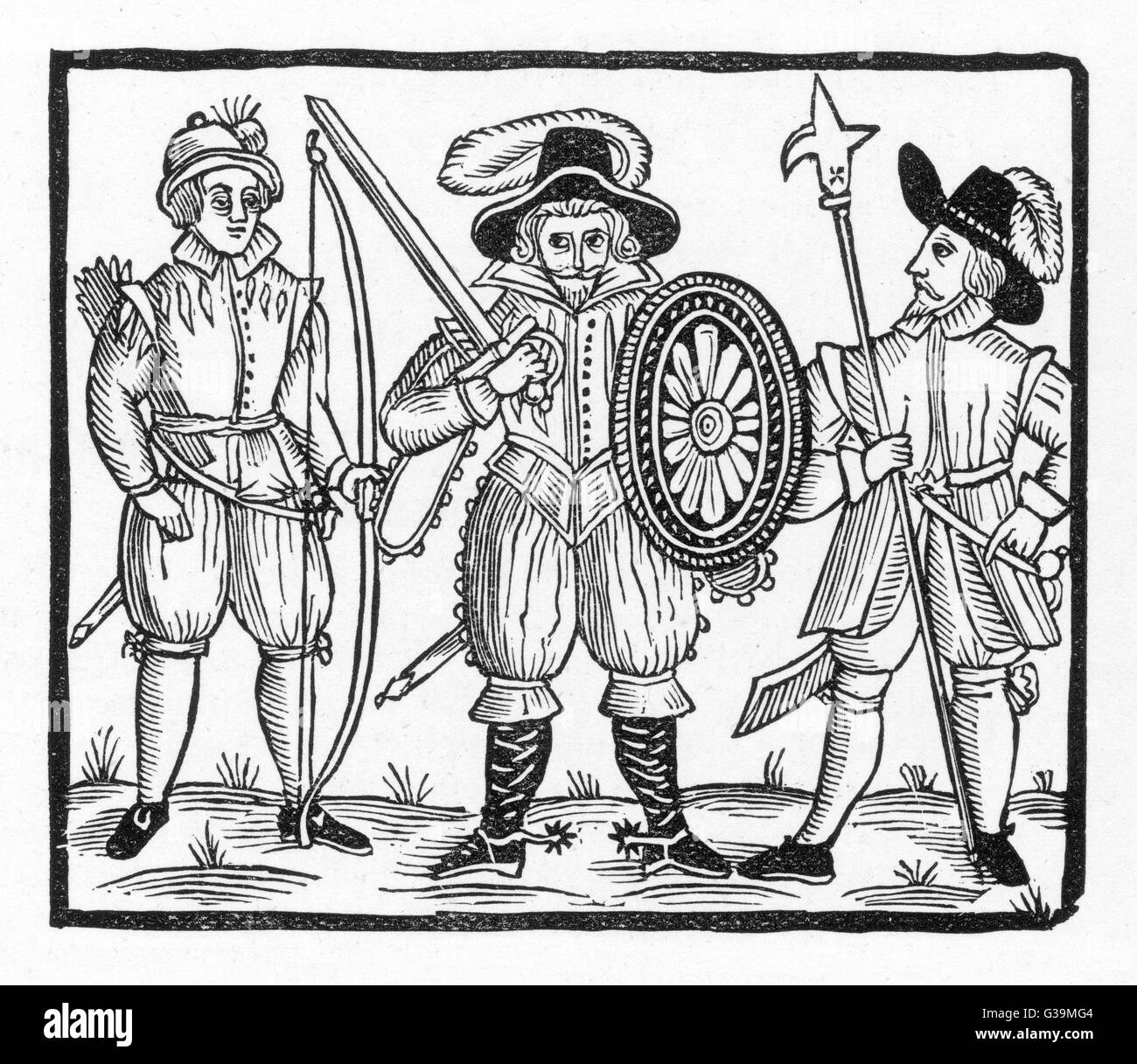 Robin et deux de ses compagnons Date : vers 1630 Banque D'Images