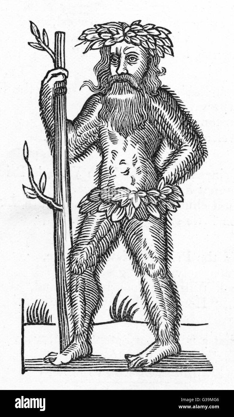 Un homme vert traditionnel Anglais de folklore - celui-ci est utilisé pour illustrer une ballade à propos de Robin Hood... était une entité Robin folklore ? Date : vers 1630 Banque D'Images