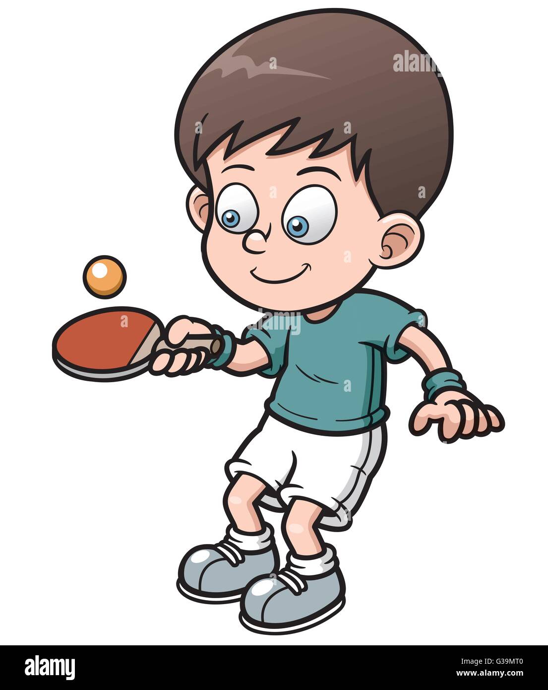 Vector illustration de joueur de tennis de table de dessin animé Illustration de Vecteur