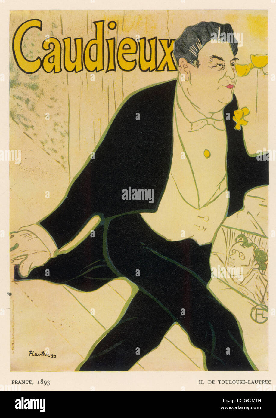 Affiche Lautrec - Caudieux Banque D'Images