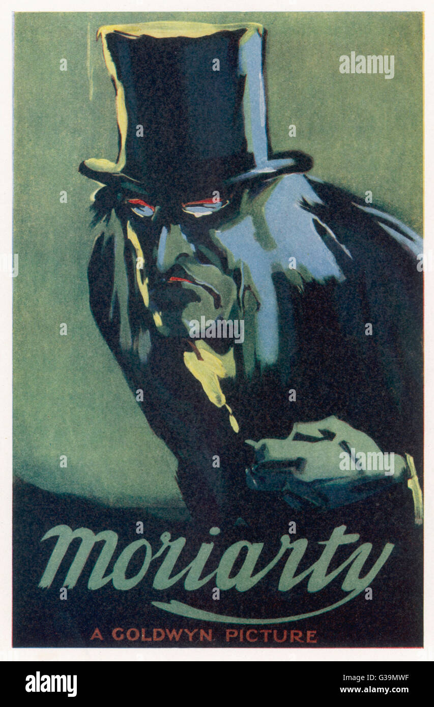 Affiche pour 'Moriarty', un film d'Hollywood avec l'ex-professeur décrite par Holmes comme le napoléon du crime Date : vers 1922 Banque D'Images