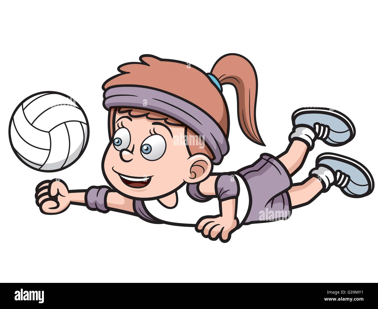 Vector illustration de Jeune joueur de volley-ball Illustration de Vecteur