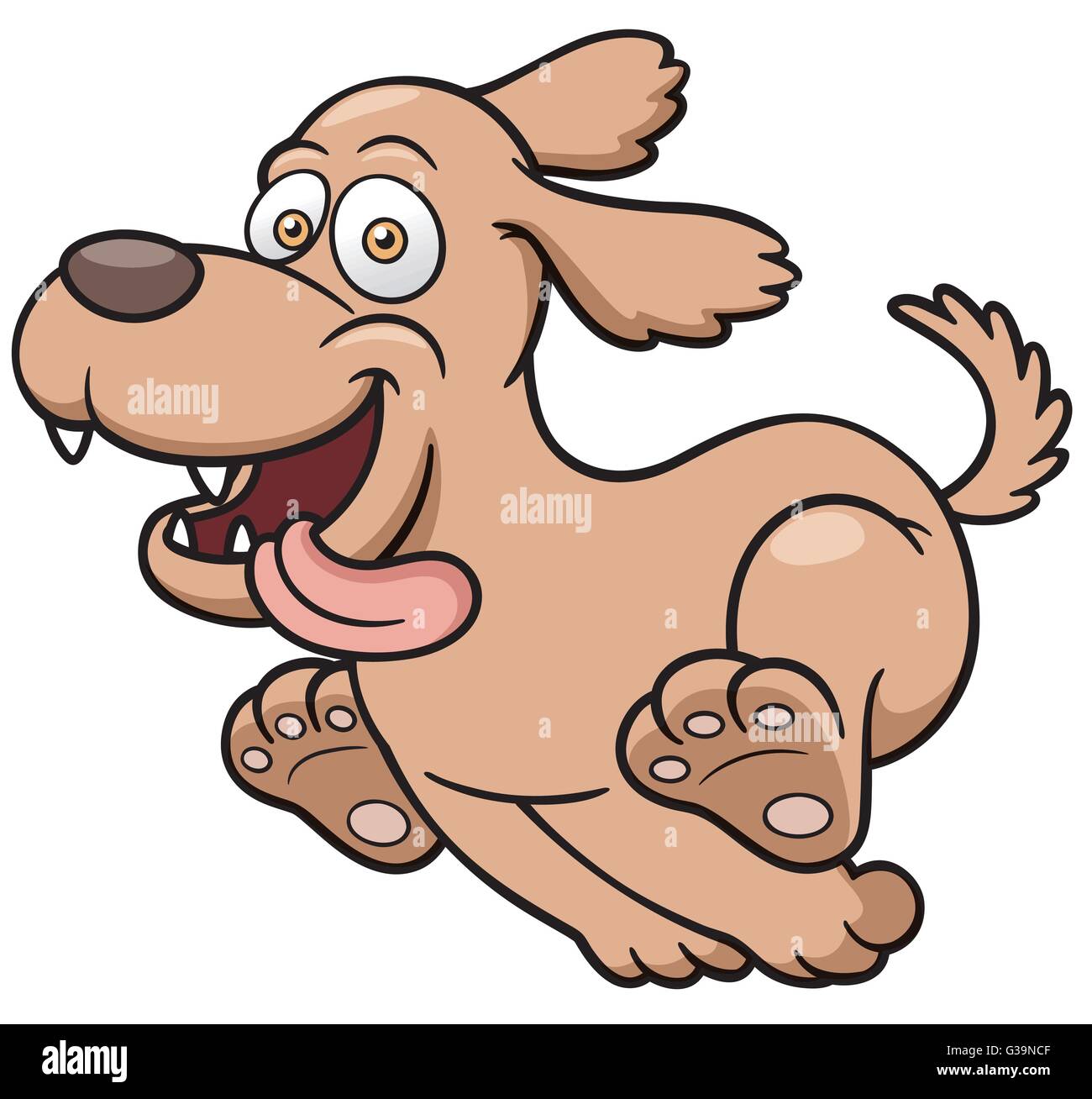 Cartoon Vector illustration de chien qui court Illustration de Vecteur
