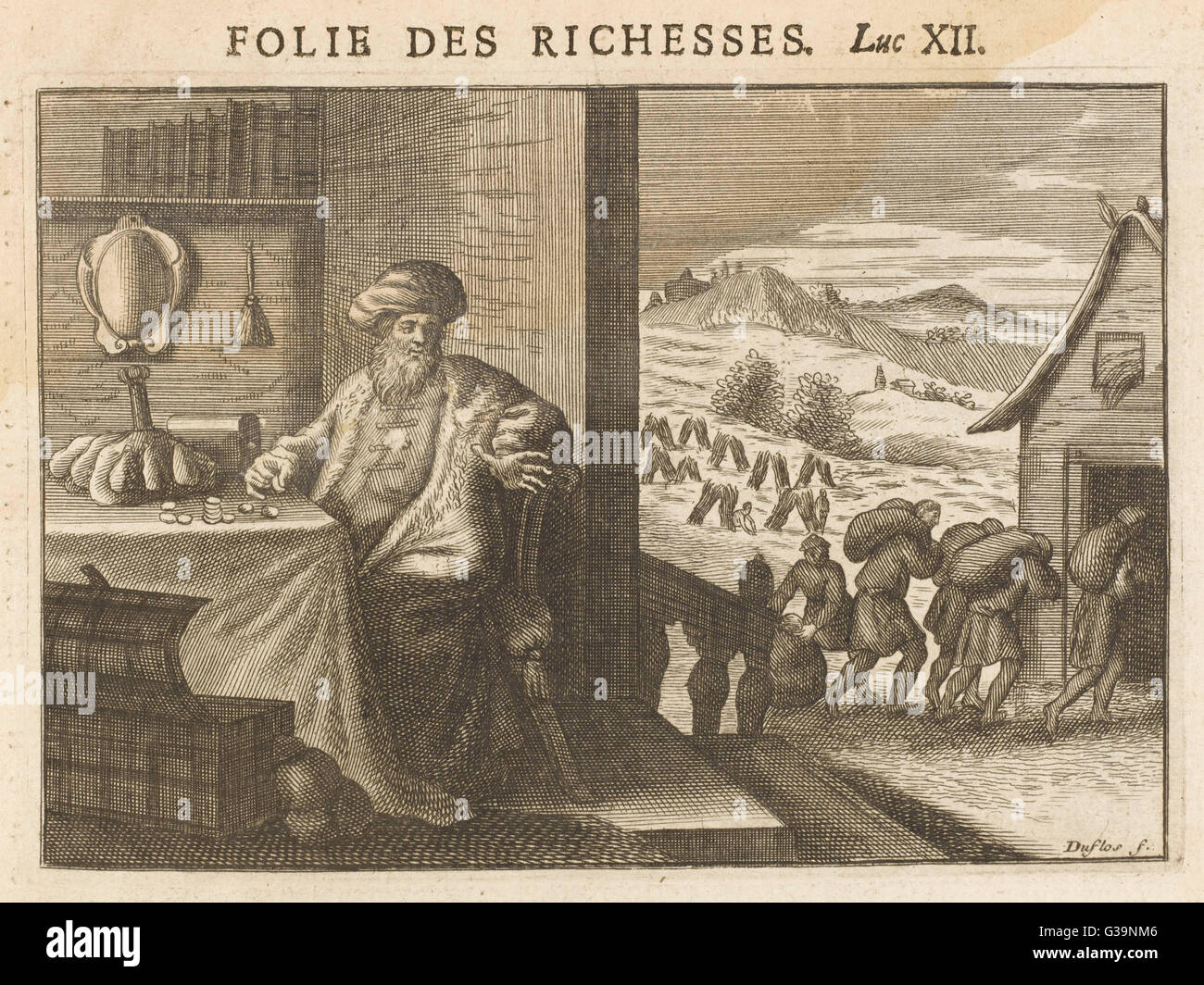 L'HOMME RICHE 'Tu cette nuit même ton âme est exigé de toi...' Banque D'Images