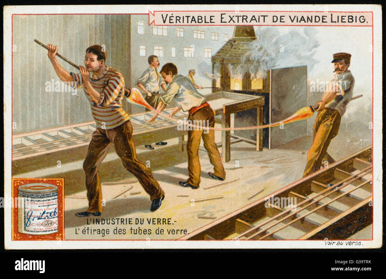 Les hommes qui s'étend de tubes de verre. Date : 19e siècle Banque D'Images