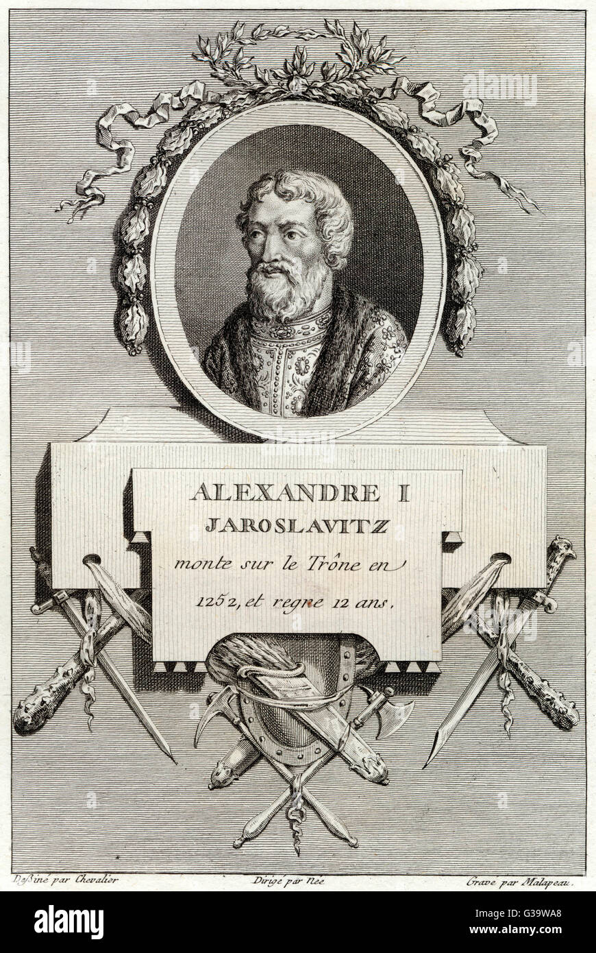 ALEXANDER JE YAROSLAVICH, connu sous le nom de Alexander Nevsky, prince de Novgorod de 1238. prince de Vladimir de 1252 : un héros national qui a jeté les bases de la Russie Date : régna 1252-1263 Banque D'Images