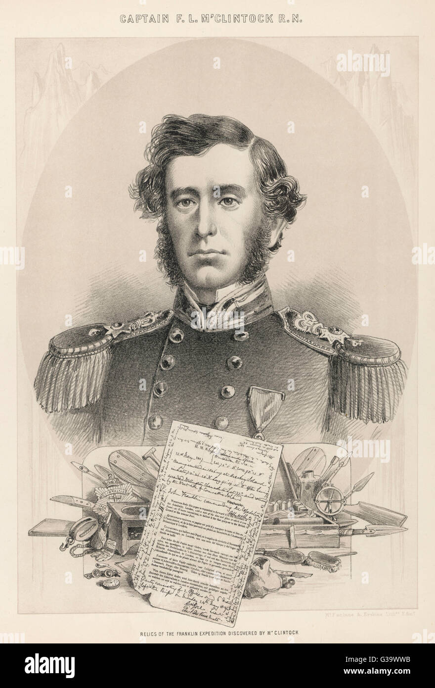 SIR FRANCIS Leopold MCCLINTOCK, officier de marine et explorateur britannique Date : 1819 - 1907 Banque D'Images