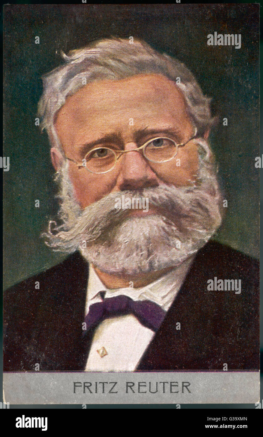 L'écrivain allemand Fritz Reuter de récits et poèmes Date : 1810 - 1874 Banque D'Images