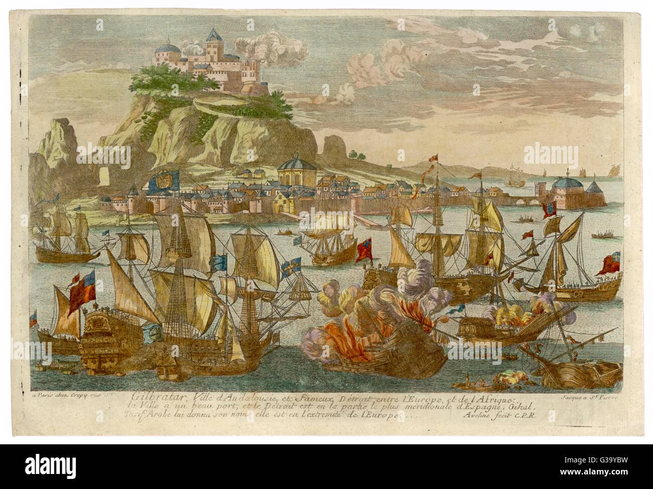 Gibraltar en 1704 Banque D'Images