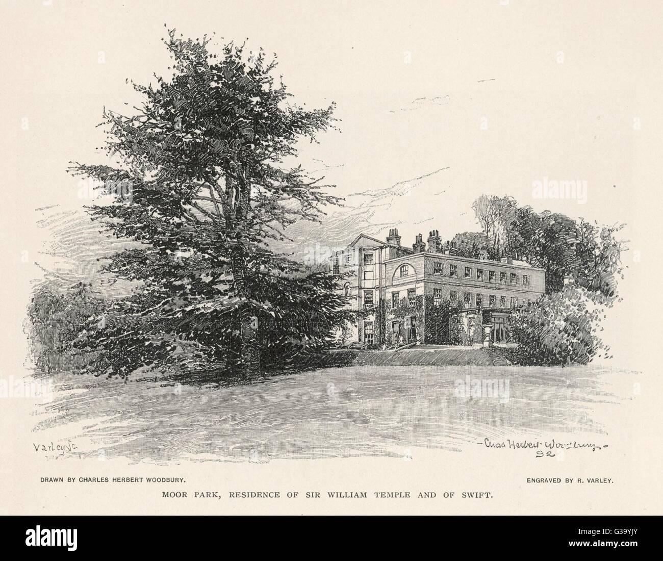 JONATHAN SWIFT Sir William Temple's home à Moor Park où Swift vécu quelque temps Banque D'Images