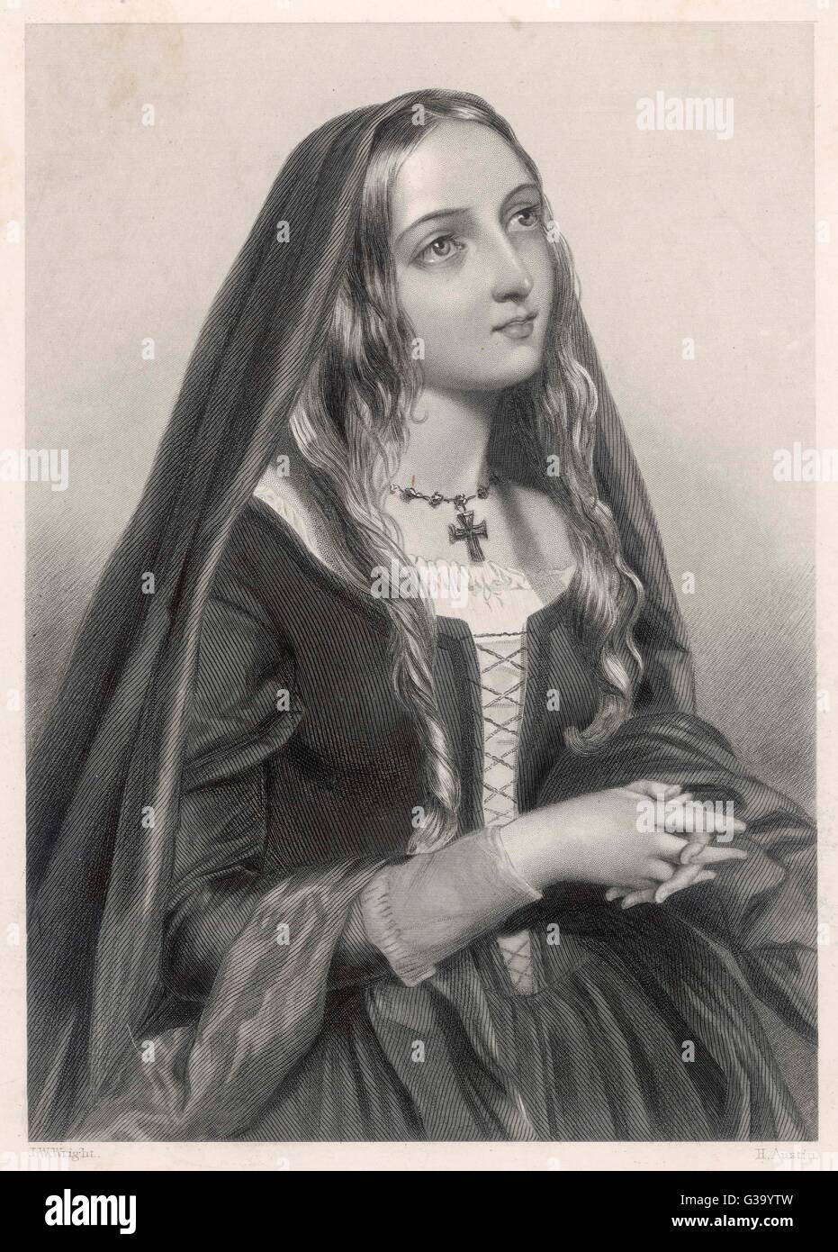 Queen Elizabeth Woodville d'Edouard IV. Elle était un roturier &AMP ; Anglaise. Date : 1437 - 1492 Banque D'Images