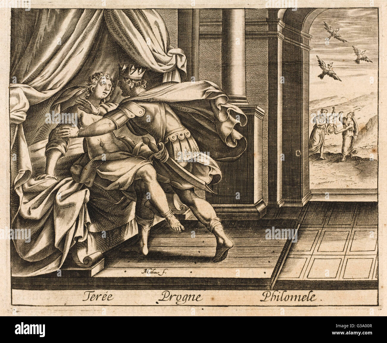 Tereus, roi de Thrace, mer de Procne, viole sa sœur Philomela Procne