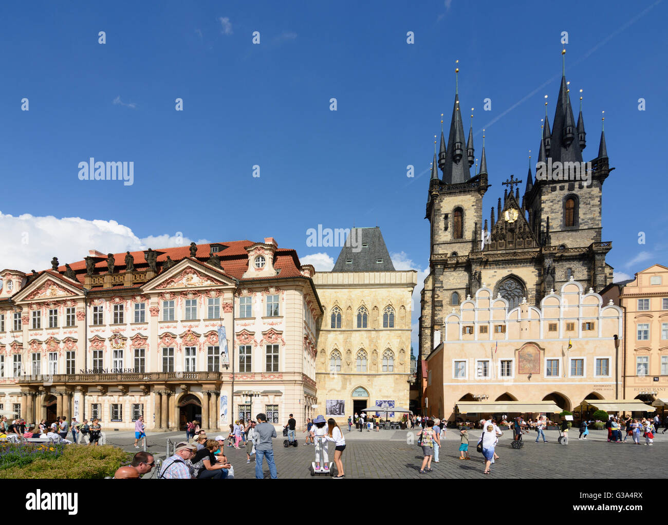 La place de la vieille ville, avec la cathédrale de Tyn, la République tchèque, Praha, Prague, Prague, Praha (Prague), Prague Banque D'Images