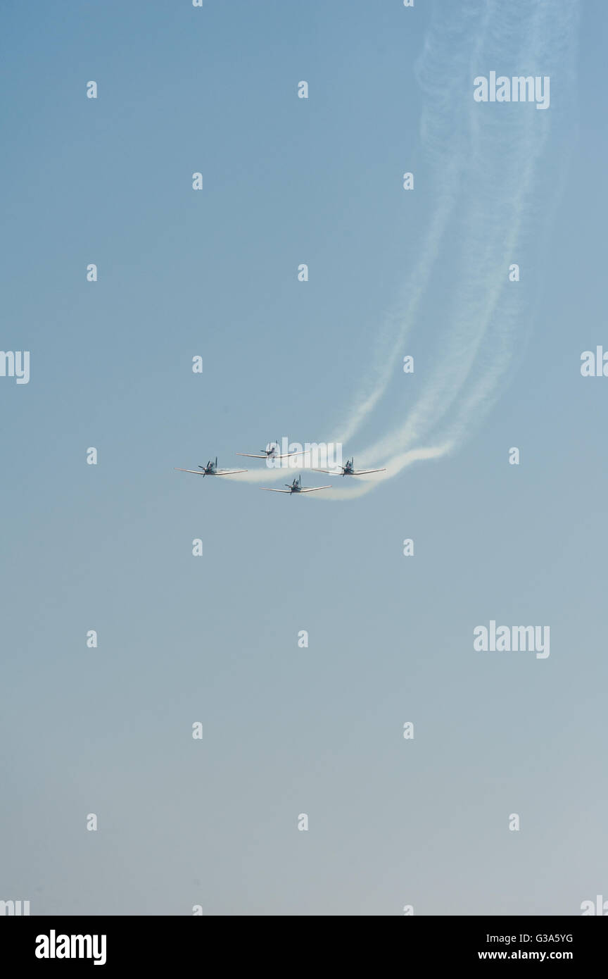 Israël, Tel Aviv - Jaffa, airshow traditionnel au-dessus de la ville le jour de l'indépendance - yom haatsmatout Banque D'Images