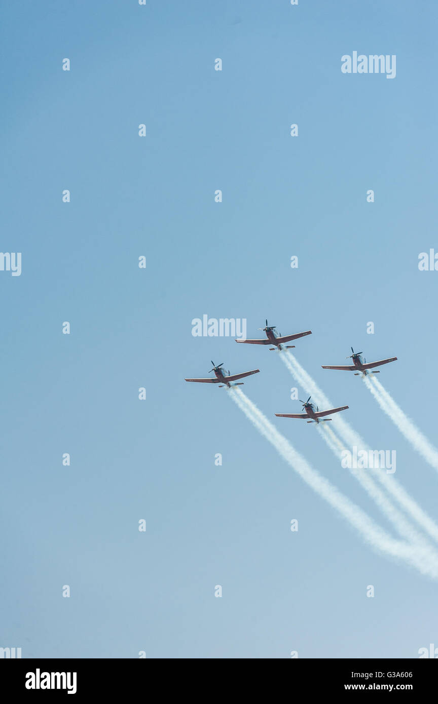 Israël, Tel Aviv - Jaffa, airshow traditionnel au-dessus de la ville le jour de l'indépendance - yom haatsmatout Banque D'Images