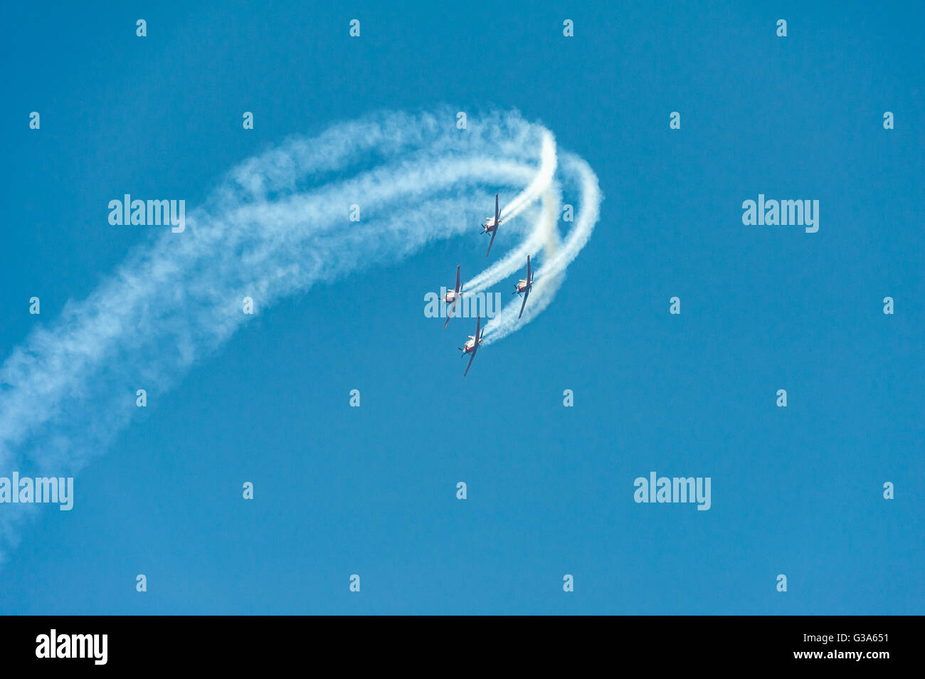 Israël, Tel Aviv - Jaffa, airshow traditionnel au-dessus de la ville le jour de l'indépendance - yom haatsmatout Banque D'Images