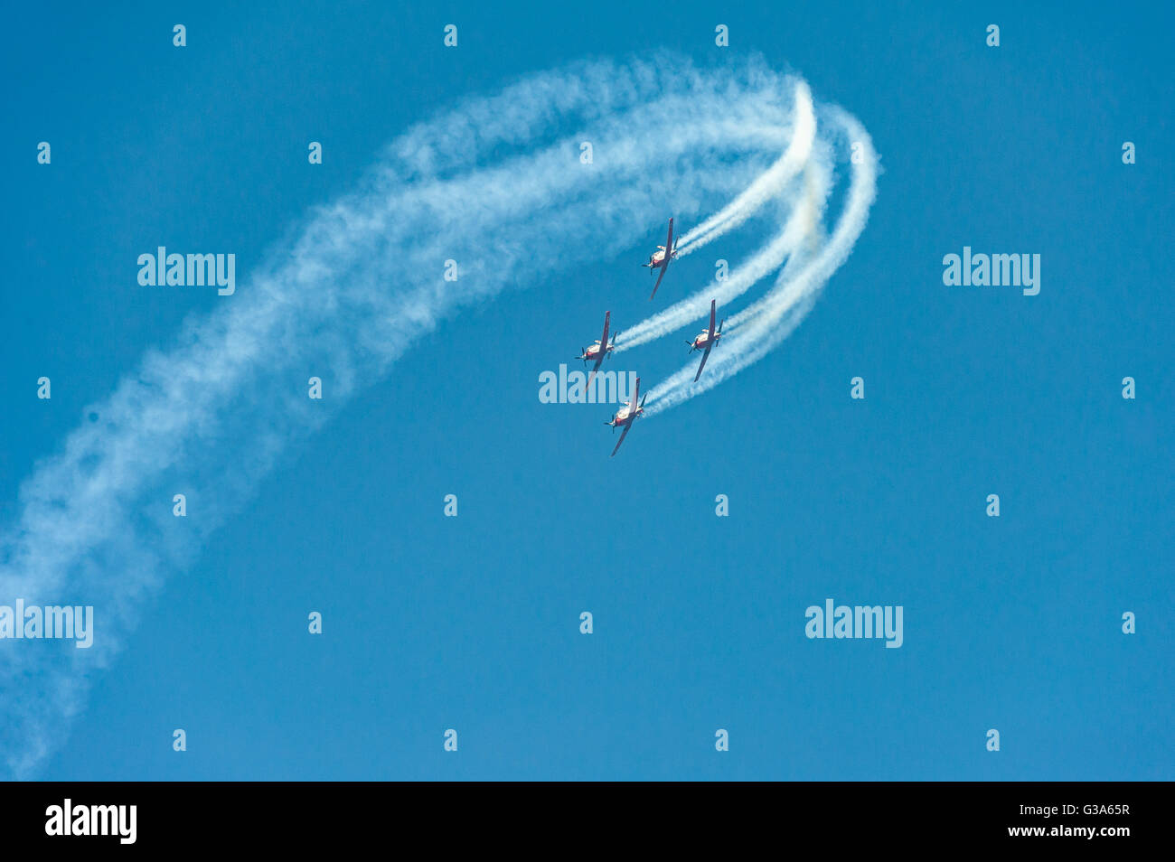 Israël, Tel Aviv - Jaffa, airshow traditionnel au-dessus de la ville le jour de l'indépendance - yom haatsmatout Banque D'Images
