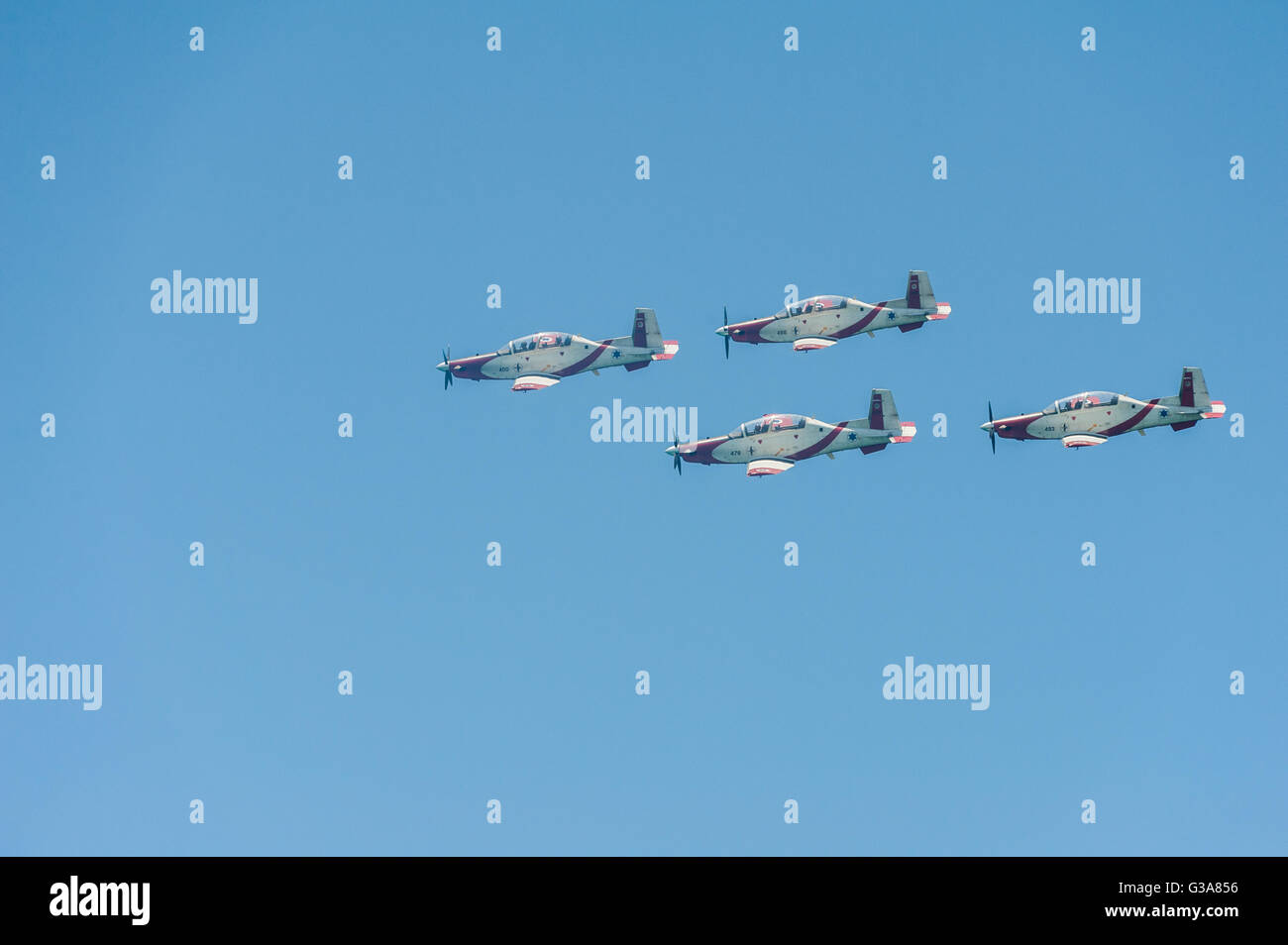 Israël, Tel Aviv - Jaffa, airshow traditionnel au-dessus de la ville le jour de l'indépendance - yom haatsmatout Banque D'Images