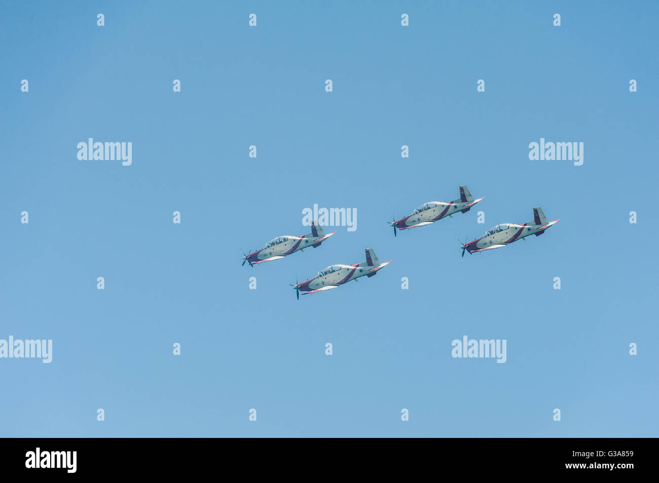 Israël, Tel Aviv - Jaffa, airshow traditionnel au-dessus de la ville le jour de l'indépendance - yom haatsmatout Banque D'Images