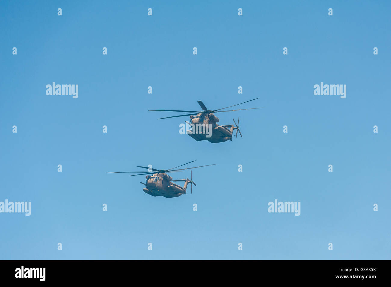 Israël, Tel Aviv - Jaffa, airshow traditionnel au-dessus de la ville le jour de l'indépendance - yom haatsmatout Banque D'Images