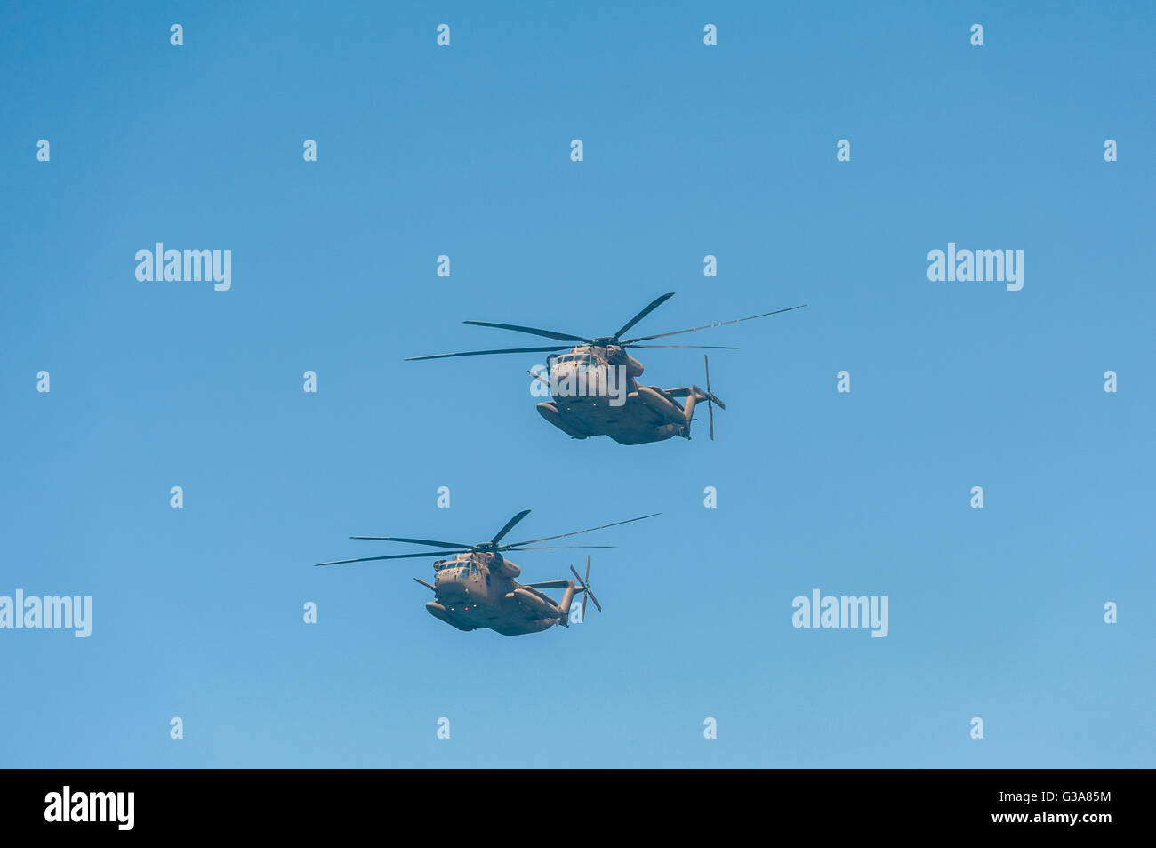 Israël, Tel Aviv - Jaffa, airshow traditionnel au-dessus de la ville le jour de l'indépendance - yom haatsmatout Banque D'Images