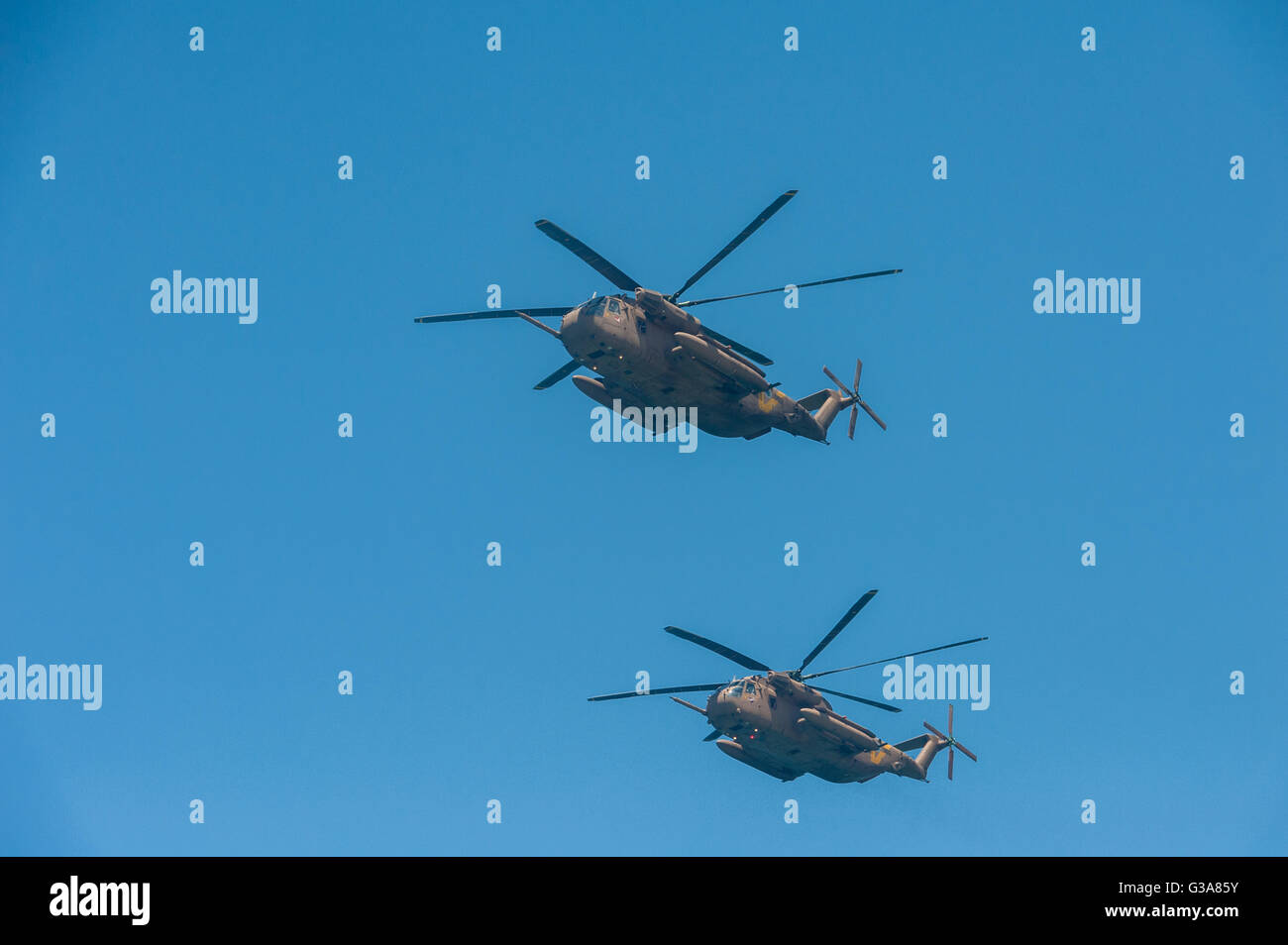 Israël, Tel Aviv - Jaffa, airshow traditionnel au-dessus de la ville le jour de l'indépendance - yom haatsmatout Banque D'Images