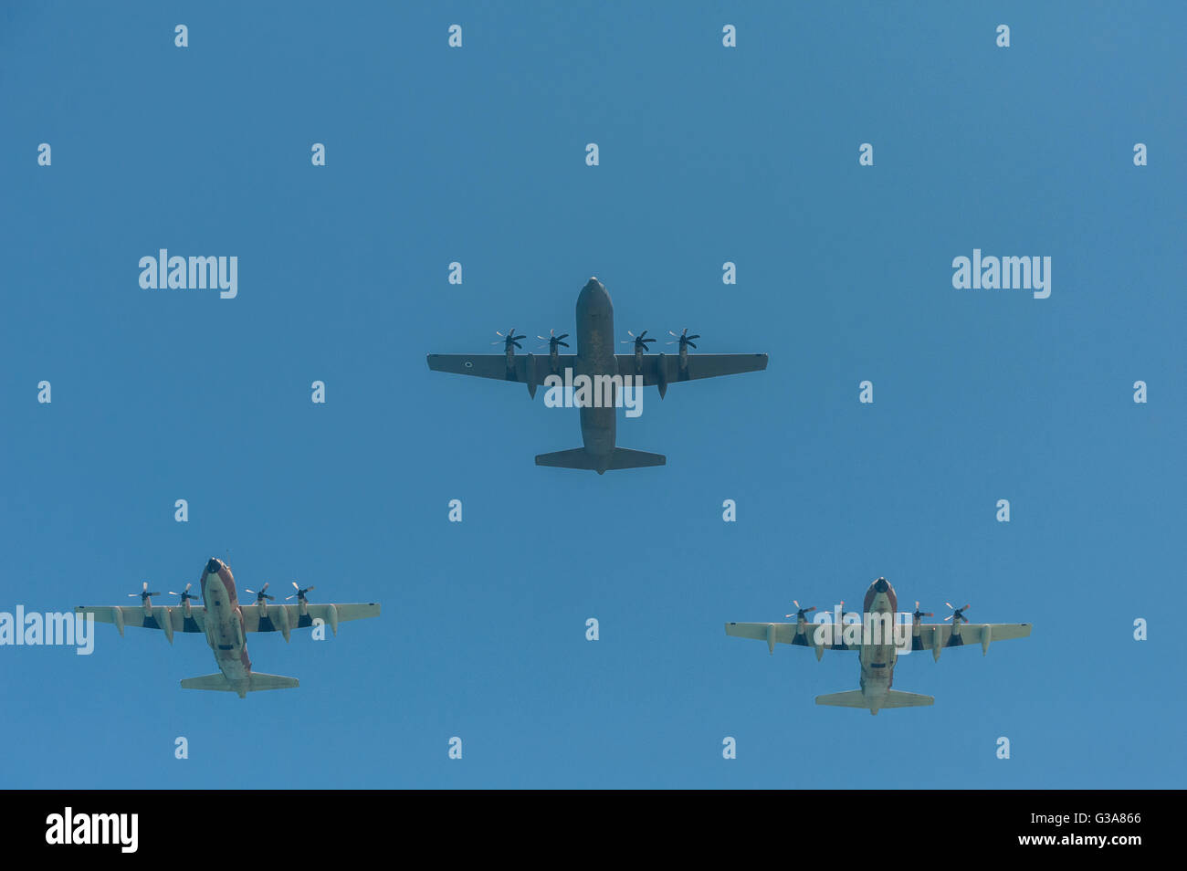 Israël, Tel Aviv - Jaffa, airshow traditionnel au-dessus de la ville le jour de l'indépendance - yom haatsmatout Banque D'Images