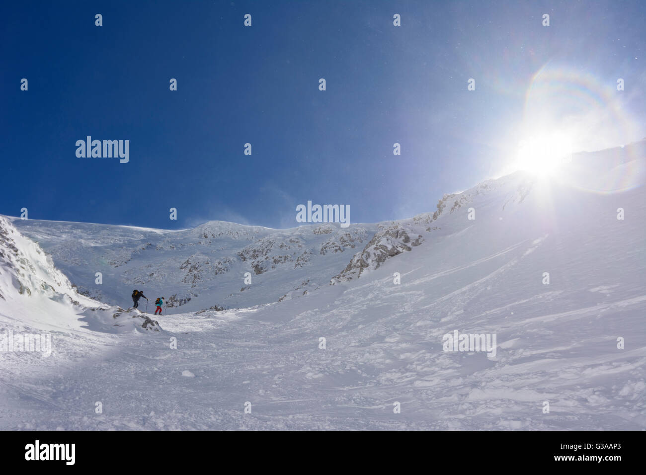 Ski alpinisme la montée dans le Schneeberg, Autriche, Niederösterreich, Autriche, Wiener Alpen, Puchberg am Schneeberg Banque D'Images